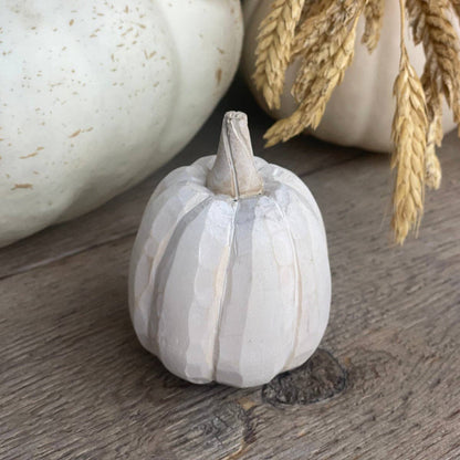 Cutie White Wood Pumpkin