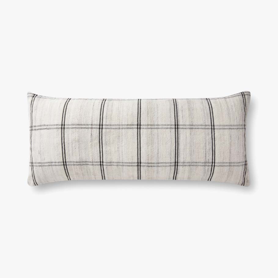 Black and White Plaid with Down Fill Lumbar