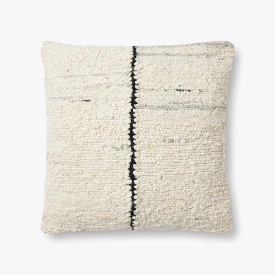 Ivory with Black Stripe Down Pillow