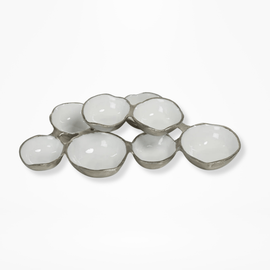 Small Cluster Tray White/Silver