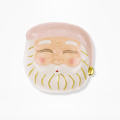 Pink Santa Dessert Plate