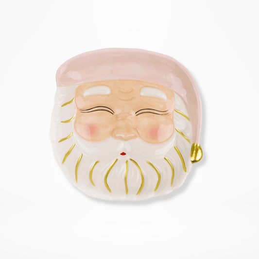 Pink Santa Dessert Plate