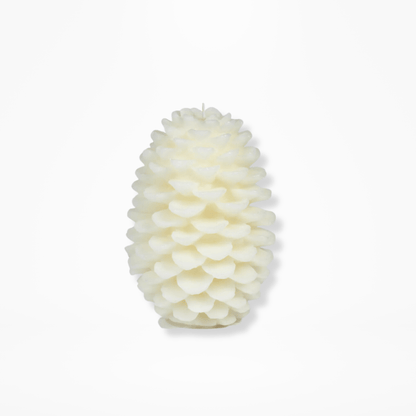 Cream Pinecone Candle Large