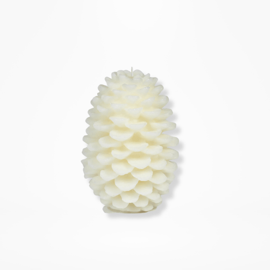 Cream Pinecone Candle Large