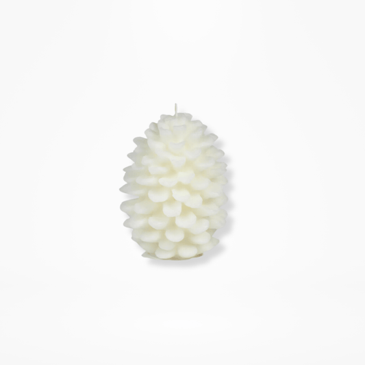 Cream Pinecone Candle Small