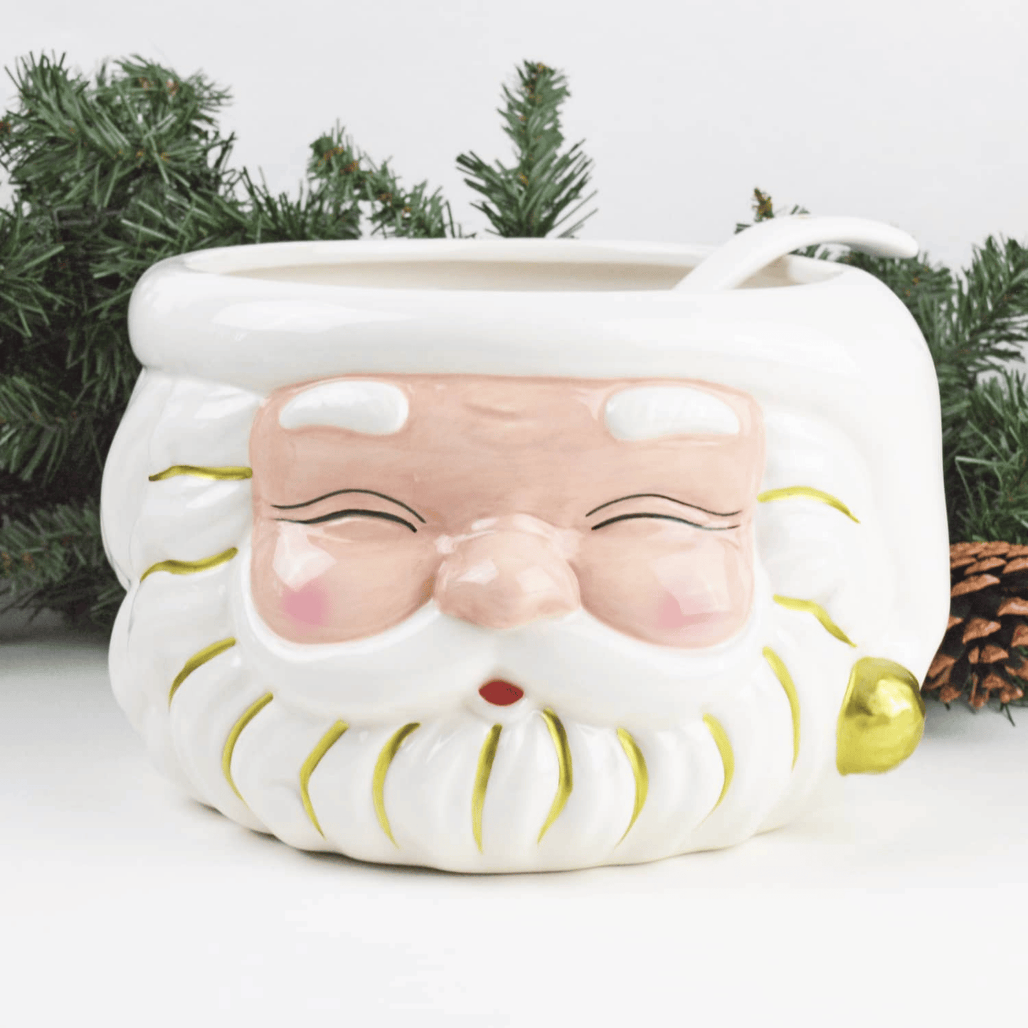 White Santa Punch Bowl & Ladle