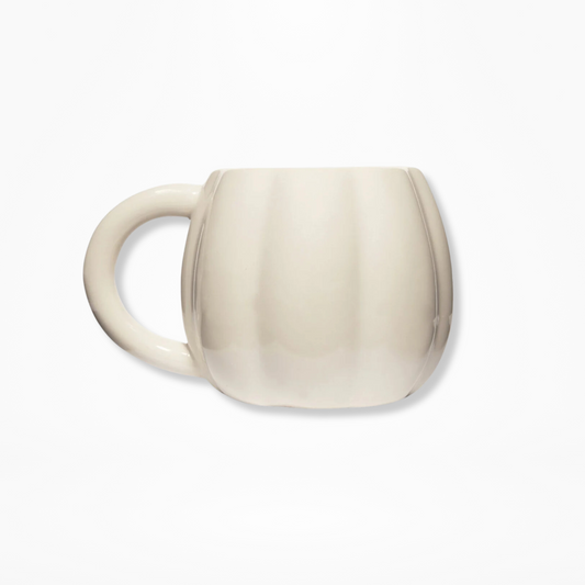 Cream Ceramic Pumpkin Mug