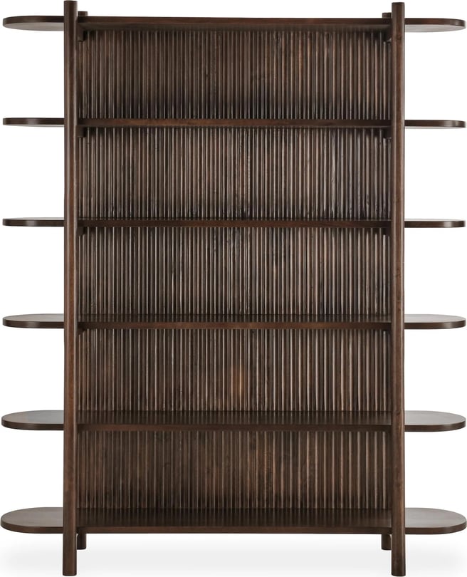 Mango Wood 81" Tall Bookcase Bark Brown